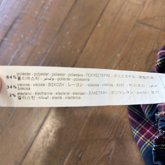 Zara tartan plaid paper bag pants - Picture 4 of 5